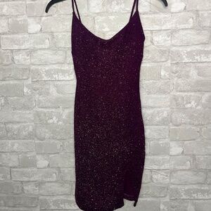 Purple Glitter Mini Slip Dress – Size Small, Worn Once